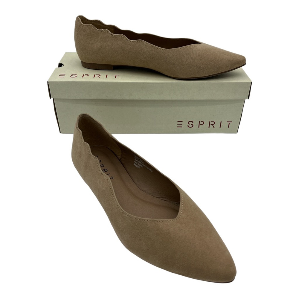 Esprit Womens Perri‎ Ballet Flats Shoes Brown Textile Slip On Footbed 7.5 M New